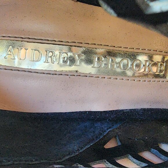 Audrey Brooke “Marseille” Black Suede Open Toe Gladiator Heels Bootie Size 8.5M - Picture 13 of 16